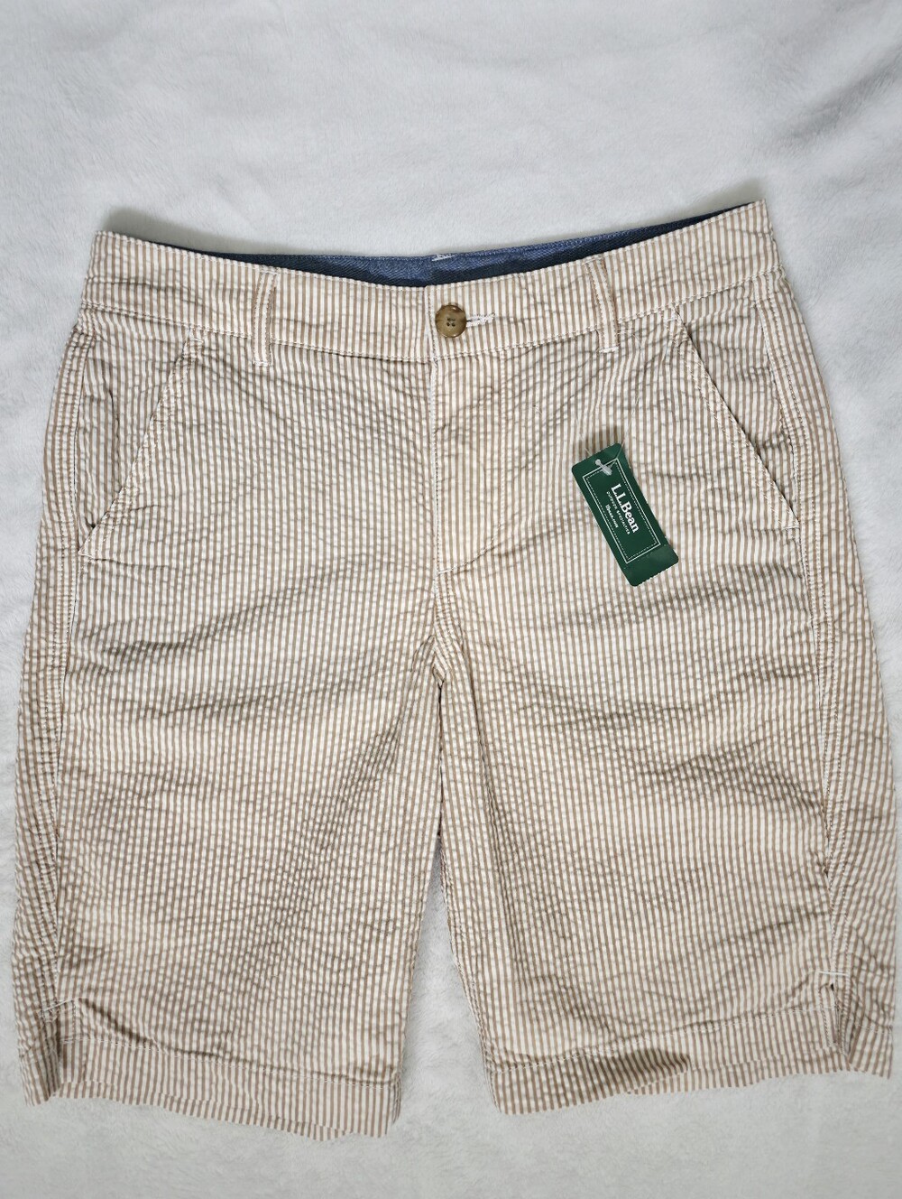 L.L. Bean Women's Comfort Stretch Shorts, Seersucker Bermudas 9"